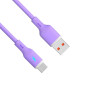 Akyga AK-USB-65 καλώδιο USB USB-A (m) / USB-C (m), USB 2.0, 18W, 1 m, μωβ, σιλικόνη
