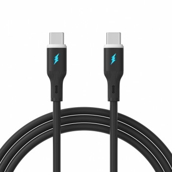 Akyga AK-USB-67 καλώδιο USB USB-C (m) / USB-C (m), USB 2.0, 60W, 1 m, μαύρο, σιλικόνη