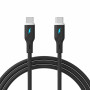 Akyga AK-USB-67 καλώδιο USB USB-C (m) / USB-C (m), USB 2.0, 60W, 1 m, μαύρο, σιλικόνη