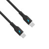 Akyga AK-USB-67 καλώδιο USB USB-C (m) / USB-C (m), USB 2.0, 60W, 1 m, μαύρο, σιλικόνη