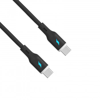 Akyga AK-USB-67 καλώδιο USB USB-C (m) / USB-C (m), USB 2.0, 60W, 1 m, μαύρο, σιλικόνη