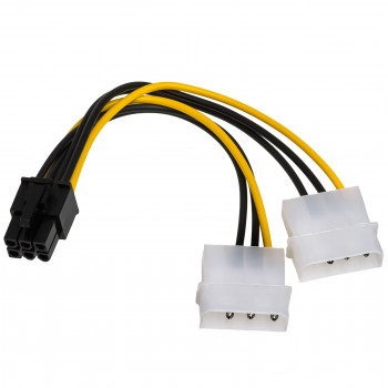 Akyga AK-CA-13 καλώδιο αντάπτορα τροφοδοσίας 2x Molex (M) σε PCIe 6-pin (F), 15 cm