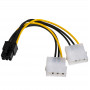 Akyga AK-CA-13 καλώδιο αντάπτορα τροφοδοσίας 2x Molex (M) σε PCIe 6-pin (F), 15 cm