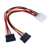 Akyga AK-CA-16 καλώδιο διαχωριστή Molex (M) σε 2x τροφοδοσίας SATA (F), 15 cm