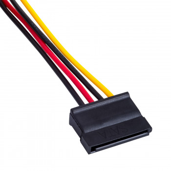 Akyga AK-CA-16 καλώδιο διαχωριστή Molex (M) σε 2x τροφοδοσίας SATA (F), 15 cm