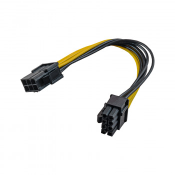 Akyga AK-CA-07 καλώδιο αντάπτορα τροφοδοσίας PCIe 6-pin (M) σε PCIe 8-pin (6+2) (F), 20 cm