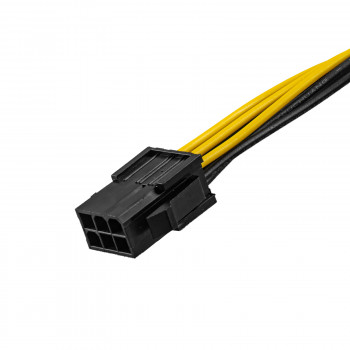 Akyga AK-CA-07 καλώδιο αντάπτορα τροφοδοσίας PCIe 6-pin (M) σε PCIe 8-pin (6+2) (F), 20 cm