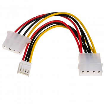 Akyga AK-CA-14 καλώδιο διανομής τροφοδοσίας Molex (M) σε Molex (F) + Mini Molex (F), 15 cm