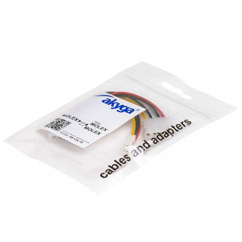 Akyga AK-CA-14 καλώδιο διανομής τροφοδοσίας Molex (M) σε Molex (F) + Mini Molex (F), 15 cm