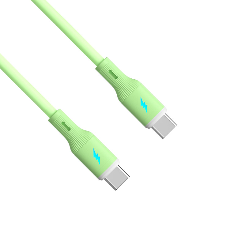 Akyga AK-USB-69 καλώδιο USB USB-C (m) / USB-C (m), USB 2.0, 60W, 1 m, πράσινο, σιλικόνη