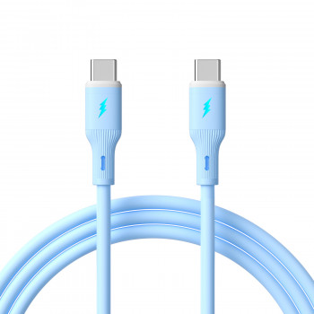 Akyga AK-USB-68 καλώδιο USB USB-C (m) / USB-C (m), USB 2.0, 60W, 1 m, μπλε, σιλικόνη