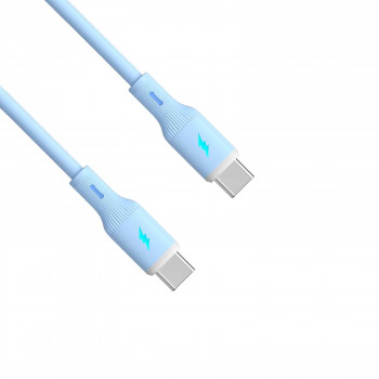 Akyga AK-USB-68 καλώδιο USB USB-C (m) / USB-C (m), USB 2.0, 60W, 1 m, μπλε, σιλικόνη