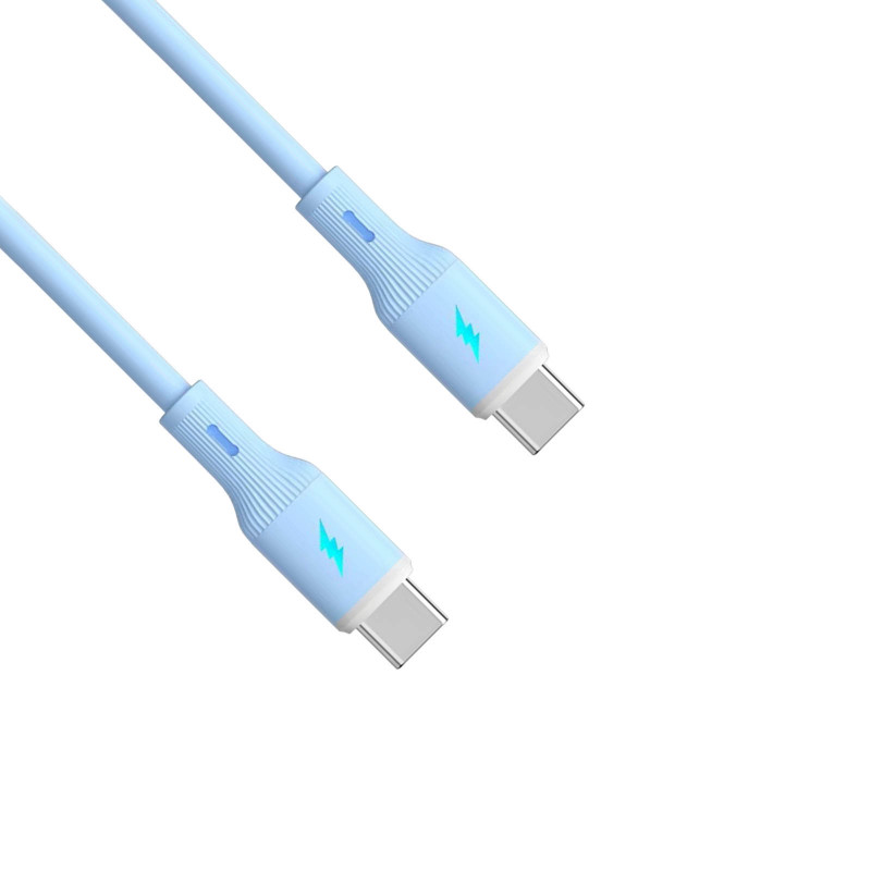 Akyga AK-USB-68 καλώδιο USB USB-C (m) / USB-C (m), USB 2.0, 60W, 1 m, μπλε, σιλικόνη