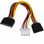 Akyga AK-CA-32 καλώδιο διανομής τροφοδοσίας SATA (αρσενικό) σε SATA (θηλυκό) + Molex (θηλυκό), 2x 15 cm
