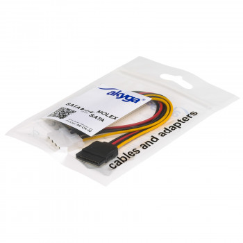 Akyga AK-CA-32 καλώδιο διανομής τροφοδοσίας SATA (αρσενικό) σε SATA (θηλυκό) + Molex (θηλυκό), 2x 15 cm