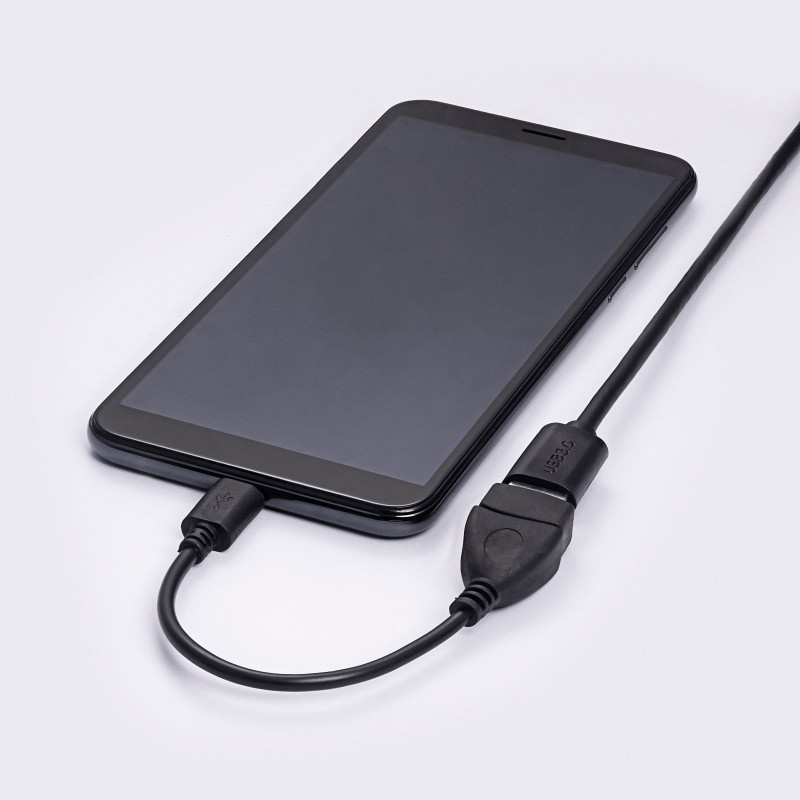 Akyga AK-AD-09 καλώδιο αντάπτορα OTG Micro USB-B (M) σε USB-A (F), 15 cm, μαύρο
