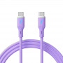 Akyga AK-USB-70 Καλώδιο USB USB-C (m) / USB-C (m), USB 2.0, 60W, 1 m, μωβ, σιλικόνη