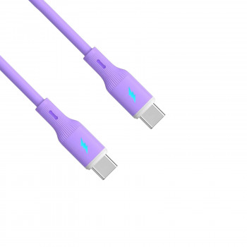 Akyga AK-USB-70 Καλώδιο USB USB-C (m) / USB-C (m), USB 2.0, 60W, 1 m, μωβ, σιλικόνη