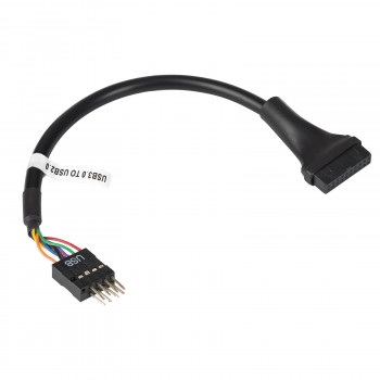 Akyga AK-CA-75 Εσωτερικό καλώδιο προσαρμογέα USB 2.0 9-Pin (M) σε USB 3.0 19-Pin (F) Header, 20 cm, μαύρο