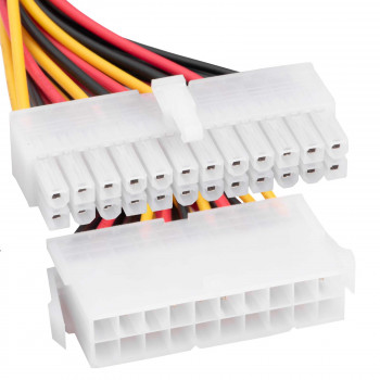 Akyga AK-CA-66 Καλώδιο προσαρμογέα τροφοδοσίας ATX 20-Pin (υποδοχή θηλυκή) σε 24-Pin (20+4) (βύσμα αρσενικό), 15 cm