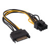 Akyga AK-CA-80 Καλώδιο προσαρμογέα τροφοδοσίας SATA σε PCIe 6+2-Pin, 15 cm