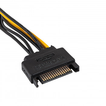 Akyga AK-CA-80 Καλώδιο προσαρμογέα τροφοδοσίας SATA σε PCIe 6+2-Pin, 15 cm
