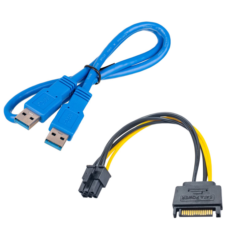 Akyga AK-CA-64 Κιτ Riser PCIe x1 σε x16 με καλώδιο USB 3.0 55 cm