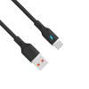 Akyga AK-USB-62 Καλώδιο USB USB-A (m) / USB-C (m), USB 2.0, 18W, 1 m, μαύρο, σιλικόνη
