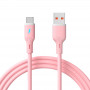Akyga AK-USB-61 Καλώδιο USB USB-A (m) / USB-C (m), USB 2.0, 18W, 1 m, ροζ, σιλικόνη