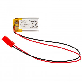 Akyga AKY0472 LP301525 Μπαταρία Li-Po 3,7 V 85 mAh με PCM, βύσμα αρσενικό JST 2,54 mm 2-Pin, καλώδιο 150 mm