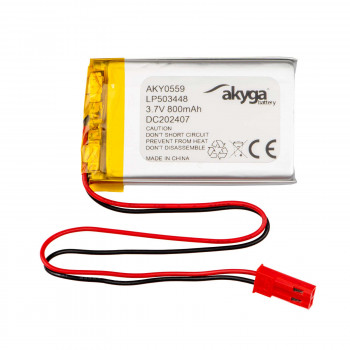 Akyga AKY0559 LP503448 Μπαταρία Li-Po 3,7 V 800 mAh με PCM, βύσμα αρσενικό JST 2,54 mm 2-Pin, καλώδιο 150 mm