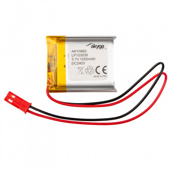 Akyga AKY0662 LP103035 Μπαταρία Li-Po 3,7 V 1050 mAh με PCM, βύσμα αρσενικό JST 2,54 mm 2-Pin, καλώδιο 150 mm
