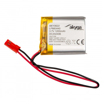 Akyga AKY0622 LP883440 μπαταρία Li-Po 3,7 V 1200 mAh με PCM, βύσμα JST 2,54 mm 2-Pin, καλώδιο 150 mm