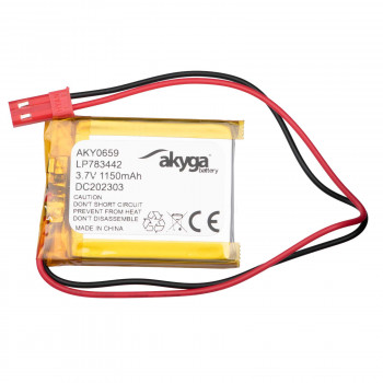 Akyga AKY0659 LP783442 μπαταρία Li-Po 3,7 V 1150 mAh με PCM, βύσμα JST 2,54 mm 2-Pin, καλώδιο 150 mm