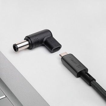 Akyga AK-ND-C07 αντάπτορας φόρτισης USB-C σε DC 7,4 x 5,0 mm + Pin για notebook, 18,5-20 V, 100 W, για HP