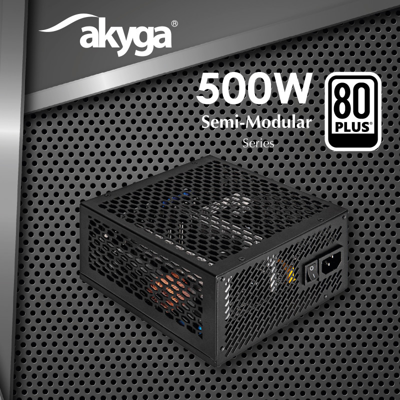 Akyga AK-FL-500 αθόρυβο τροφοδοτικό ATX 500 W, πλήρως modular, 80 PLUS, APFC