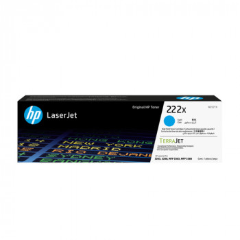 HP 222X W2221X γνήσιο φυσίγγιο γραφίτη LaserJet υψηλής απόδοσης, κυανό, έως 2.500 σελίδες