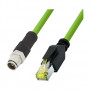 LogiLink CQM035S βιομηχανικό καλώδιο patch, Cat.6A, PUR, M12 X-coded σε RJ45, 1 m