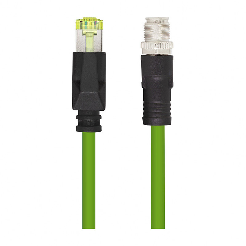 LogiLink CQM035S βιομηχανικό καλώδιο patch, Cat.6A, PUR, M12 X-coded σε RJ45, 1 m