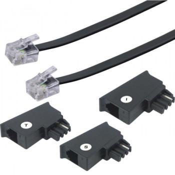 Schwaiger TAL6306533 καλώδιο σύνδεσης τηλεφώνου, καθολικό, 6 m, RJ-11, μαύρο