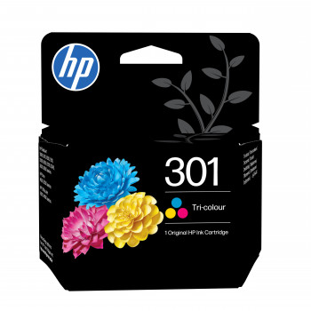 HP 301 γνήσιο τρίχρωμο δοχείο μελάνης, 3 ml