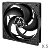 Arctic P14 Value Pack ανεμιστήρες κουτιού 140 mm (5 τεμ.), μαύροι