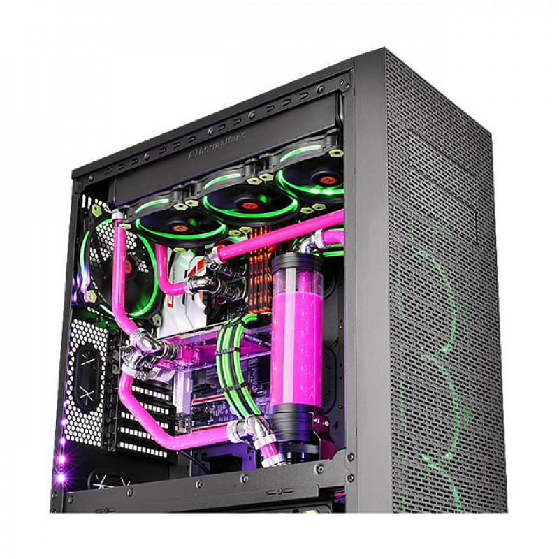 Thermaltake Pacific PETG σύνδεσμος 45° διπλής συμπίεσης, εξωτερική διάμετρος 16 mm, G1/4, μαύρος (CL-W098-CA00BL-A)
