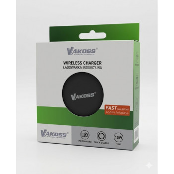 Vakoss MY5316K μαγνητικός ασύρματος φορτιστής, 15 W, μαύρος