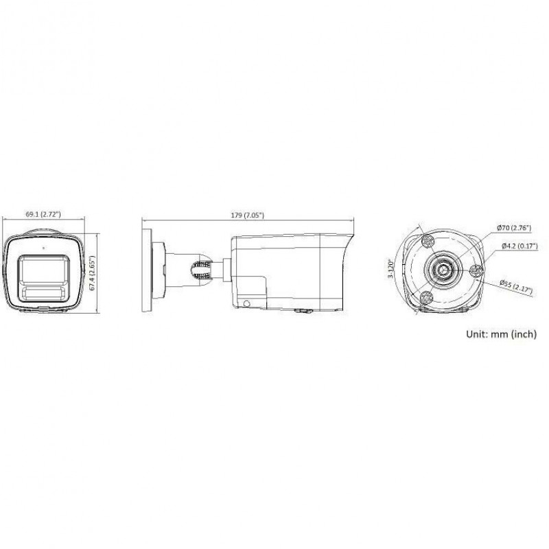 Κάμερα IP Miton NT-IP108CA-DL, 8 MP 4K, φακός 2,8 mm, φωτισμός IR και λευκού φωτός, IP67, PoE