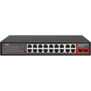 Μεταγωγέας PoE Getfort GF-120G-16P-240, 16 x 10/100 PoE + 2 x GE + 2 x SFP, 240 W