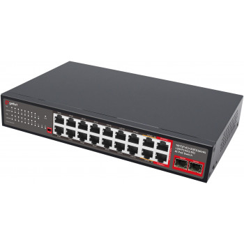 Μεταγωγέας PoE Getfort GF-120G-16P-240, 16 x 10/100 PoE + 2 x GE + 2 x SFP, 240 W