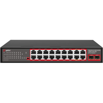 Μεταγωγέας PoE Getfort GF-220G-16P-240, 16 x GE PoE + 2 x GE + 2 x SFP, 240 W