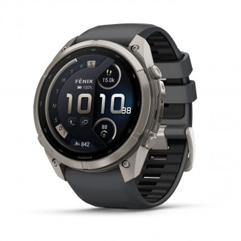 Garmin Fenix 9 Pro inReach έξυπνο ρολόι, 51 mm, θήκη τιτανίου, λουράκι σιλικόνης γραφίτη/μαύρο