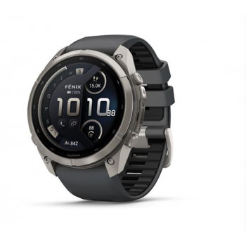 Garmin Fenix 9 Pro inReach έξυπνο ρολόι, 51 mm, θήκη τιτανίου, λουράκι σιλικόνης γραφίτη/μαύρο